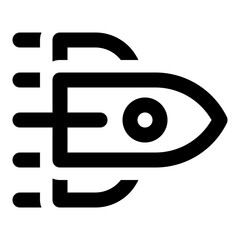 Spaceship icon in outline style. Simple rocket vector illustration — pixel-perfect icon.
