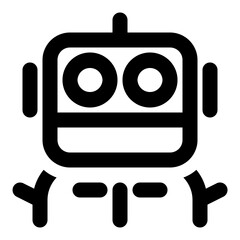 Robot icon in outline style. Simple bot vector illustration &mdash; pixel-perfect icon.