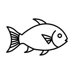 Fototapeta premium black vector fish icon on white background