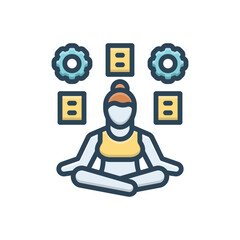 Obraz premium Color illustration icon for stress management