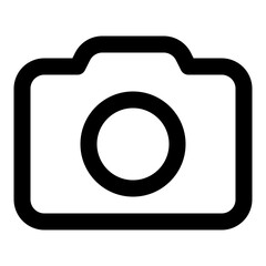 Camera icon in outline style. Simple multimedia symbol vector illustration — pixel-perfect icon.
