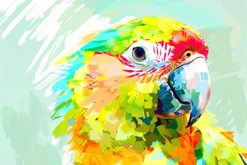 oil painting of parrot 