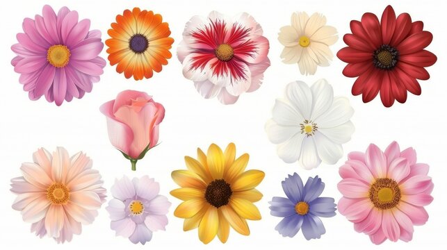 A collection of modernized flowers