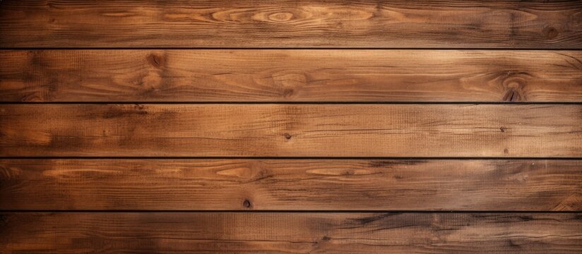 A closeup shot of a brown hardwood plank wall with a rich amber wood stain. The intricate pattern of the lumber flooring adds to the elegant aesthetic