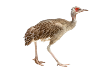 Seriema with Red Legs isolated on transparent Background