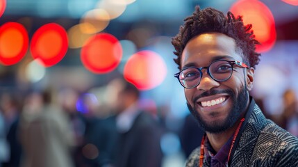 An entrepreneur attending a global finance summit