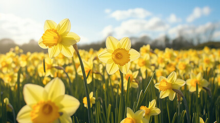 Obraz premium nature background with yellow flowers in the field