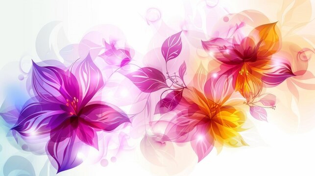 Background art with beautiful flowers modern