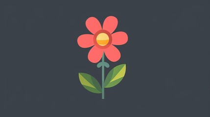 The flower symbol in trendy flat style is isolated on gray background. It can be used for web design, logos, apps or user interfaces. Modern illustration in EPS10.