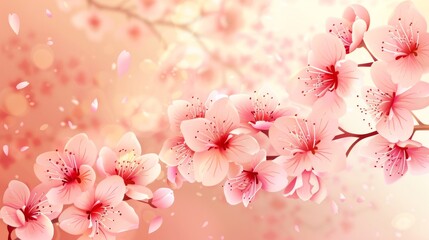 An elegant card featuring stylized cherry blossoms and text