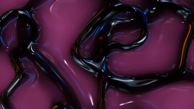 Abstract 3d blurred liquid bubble pattern slow motion background.