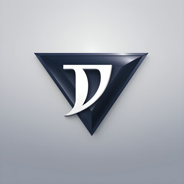 Dynamic Visual Representation of a Navy Blue DV Symbol on a Grey and White Gradient Background