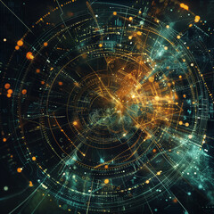 Obraz premium Fractal Realms in Technological Space: A Dynamic Exploration of Energy, Design, and Texture
