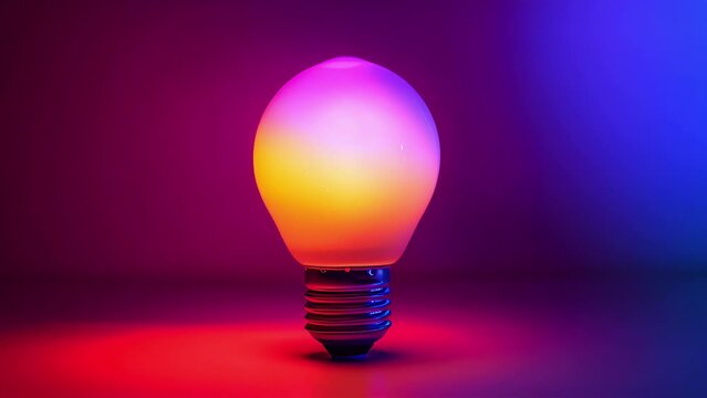 A closeup of a multicolored smart light bulb perfect for creating a festive and fun atmosphere for parties or gatherings.