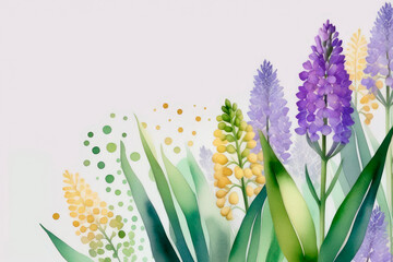 Fototapeta na wymiar Wallpaper with transparent x-ray spring flowers.