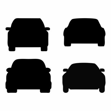 illustration or silhouette of a car from the front