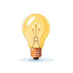 A lightbulb representing an idea. flat vector 