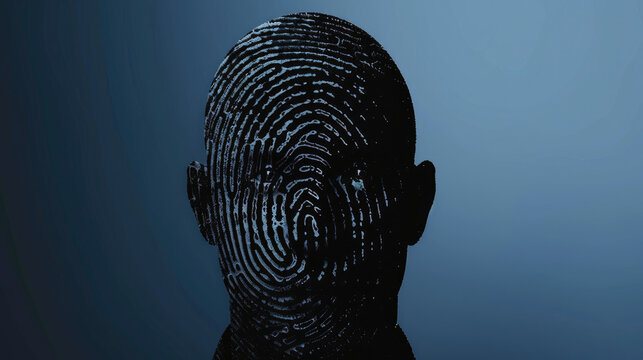 Fingerprint Head Silhouette Stock Photos: Discover Unique Identity Image