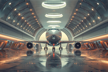 aircraft in hangar - obrazy, fototapety, plakaty