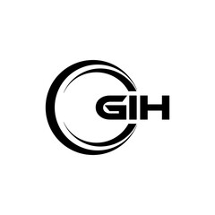 GIH letter logo design with white background in illustrator, cube logo, vector logo, modern alphabet font overlap style. calligraphy designs for logo, Poster, Invitation, etc.