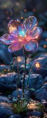 Bioengineered flower glowing