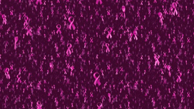 Breast Cancer Awareness Symbol Background loop tile Falling. This 3d animation is loopable and tileable