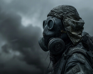 Resistance Fighter Gas Mask - obrazy, fototapety, plakaty