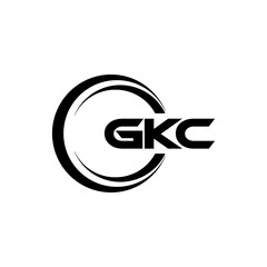 GKC letter logo design with white background in illustrator, cube logo, vector logo, modern alphabet font overlap style. calligraphy designs for logo, Poster, Invitation, etc.