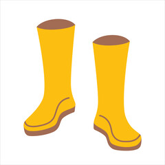 Rubber boots icon, vector illustration of waterproof gumboots, pair of shoes for rainy weather, gardening and farming footwear, wellington boots for spring and autumn