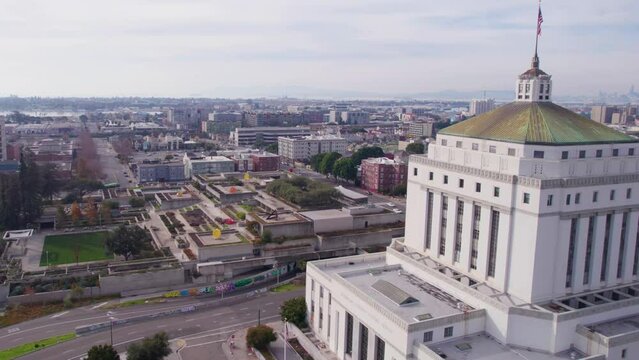 Aerial View, Alameda County Superior Courthouse and Oakland Museum of California USA