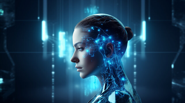 Ai technology, Artificial Intelligence. Chat bot technology smart robot AI, Enter command prompt for generates imagine something, Futuristic technology transformation. Chat with AI