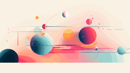 Obraz premium Flat vector illustration of a geometric pattern. 