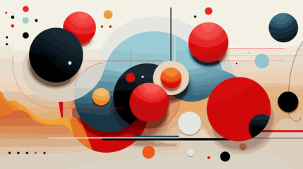 Obraz premium Flat vector illustration of a geometric pattern. 