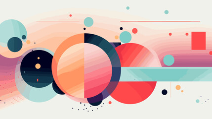 Obraz premium Flat vector illustration of a geometric pattern. 