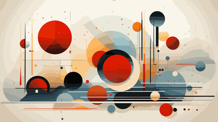 Obraz premium Flat vector illustration of a geometric pattern. 