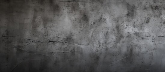 Obraz premium A closeup of a wooden gray concrete wall, with a blurred monochrome background. The pattern and font create a dark landscape with grass and sky elements