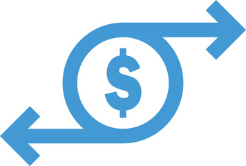 Fototapeta premium Art & Illustration, money transfer Icon. Chargeback contour sign. quick fund cash back symbol. Currency exchange refinance. Return on investment. Refund stock market business. Vector line illustratior