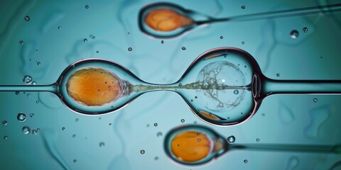 A macro-level concept of medical science focusing on In Vitro Fertilization (IVF), a technique for assisted reproduction. - obrazy, fototapety, plakaty