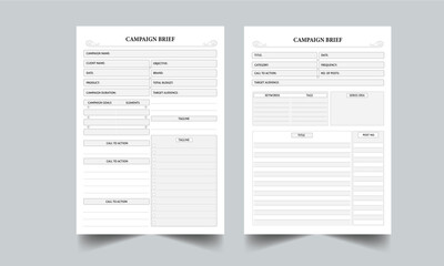 CAMPAIGN BRIEF LAYOUT TEMPLATE DESIGN