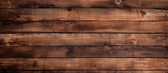 Naklejka premium A closeup of a brown hardwood wall with a row of amber wooden planks, showcasing a beautiful brick pattern and varying tints and shades