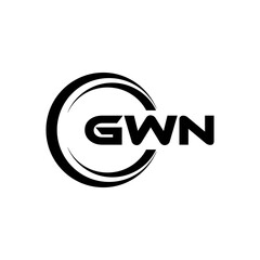 GWN letter logo design with white background in illustrator, cube logo, vector logo, modern alphabet font overlap style. calligraphy designs for logo, Poster, Invitation, etc.