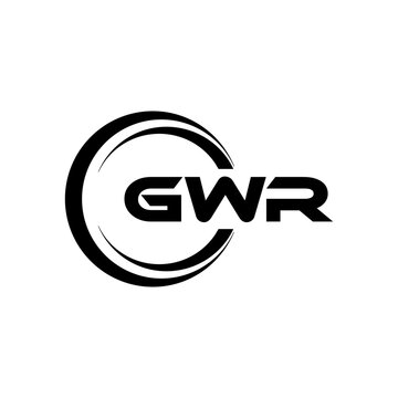 GWR letter logo design with white background in illustrator, cube logo, vector logo, modern alphabet font overlap style. calligraphy designs for logo, Poster, Invitation, etc.