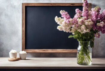 white flowers fresh Empty chalkboard background Isolated Flower Texture Frame Vintage Wood Easter School Spring Space Wall Leaf Green Leaves Plant