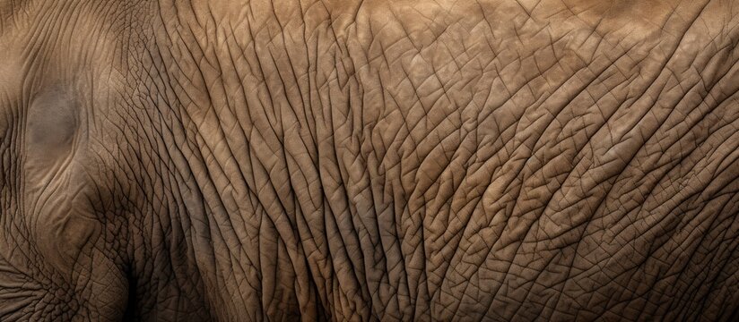 A closeup of an elephants back reveals intricate patterns of hair resembling wood grain. The natural material resembles fur and grass, creating a unique flooringlike texture in macro photography