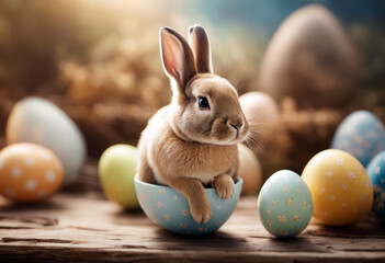 Illustration Watercolor Rabbit Egg Easter Card Happy Spring Background Vector Flower Design Banner Art Cartoon Animal Garden Celebration Character Cute Holiday