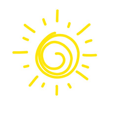 Children Drawing Sun by Pencil 