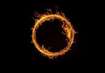 炎の輪。バナー背景、コピースペース、壁紙
