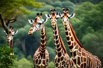 Schilderijen op glas giraffe in the wild © Ateeq