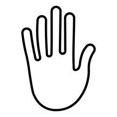 black vector hand icon on white background