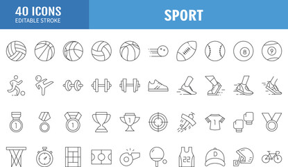 Sport icons set. Vector illustration.